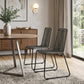 Set of Two 23" Gray Metal Outdoor Dining Chair