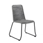 Set of Two 23" Gray Metal Outdoor Dining Chair