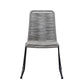 Set of Two 23" Gray Metal Outdoor Dining Chair