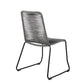 Set of Two 23" Gray Metal Outdoor Dining Chair