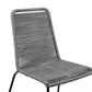 Set of Two 23" Gray Metal Outdoor Dining Chair