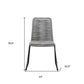 Set of Two 23" Gray Metal Outdoor Dining Chair