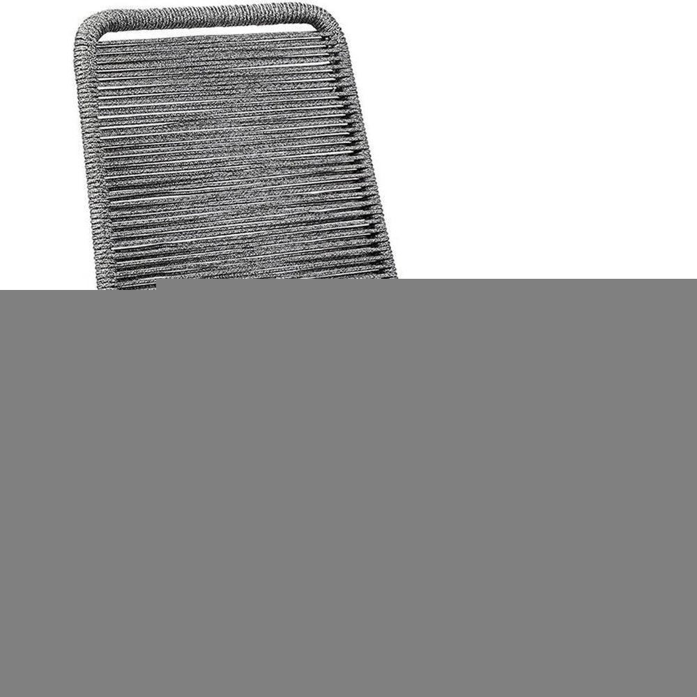 Set of Two 23" Gray Metal Outdoor Dining Chair