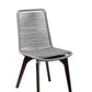 Set of Two 18" Silver Solid Wood Outdoor Dining Chair