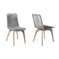 Set of Two 18" Gray Solid Wood Outdoor Dining Chair