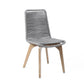 Set of Two 18" Gray Solid Wood Outdoor Dining Chair