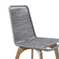 Set of Two 18" Gray Solid Wood Outdoor Dining Chair