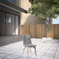 Set of Two 18" Gray Solid Wood Outdoor Dining Chair