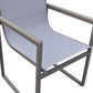 Set of Two 22" Light Gray Metal Outdoor Dining Chair