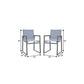 Set of Two 22" Light Gray Metal Outdoor Dining Chair