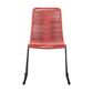 Set of Two 23" Red Metal Outdoor Dining Chair