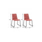 Set of Two 23" Red Metal Outdoor Dining Chair
