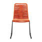 Set of Two 23" Tangerine Metal Outdoor Dining Chair