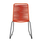 Set of Two 23" Tangerine Metal Outdoor Dining Chair