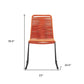 Set of Two 23" Tangerine Metal Outdoor Dining Chair