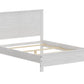 White Shiplap Texture Distressed Solid Wood Queen Bed Frame