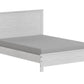White Shiplap Texture Distressed Solid Wood Queen Bed Frame