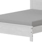 White Shiplap Texture Distressed Solid Wood Queen Bed Frame