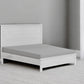 White Shiplap Texture Distressed Solid Wood Twin Bed Frame