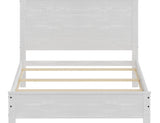 White Shiplap Texture Distressed Solid Wood Twin Bed Frame