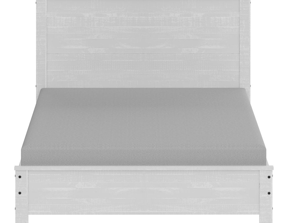 White Shiplap Texture Distressed Solid Wood Twin Bed Frame