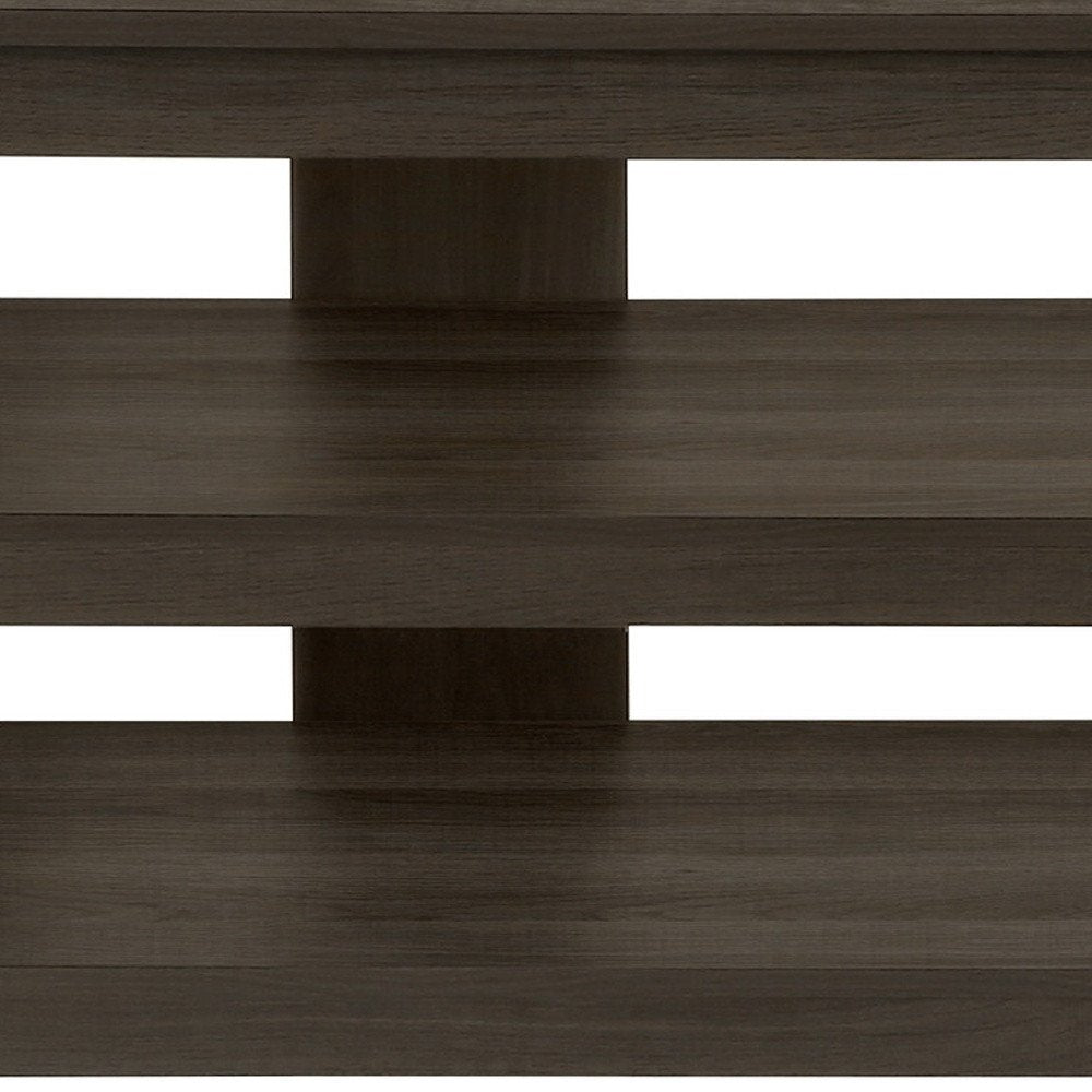 42" Brown Wood Open Shelving TV Stand