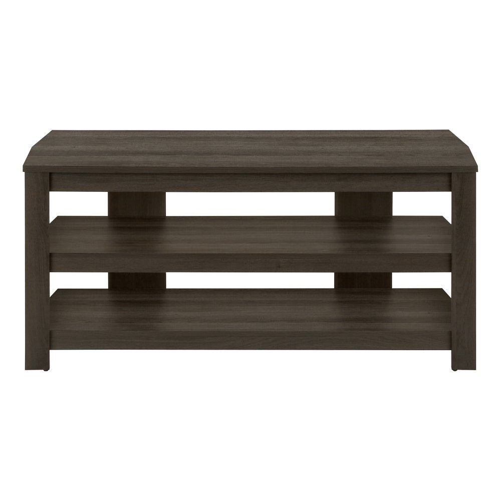 42" Brown Wood Open Shelving TV Stand