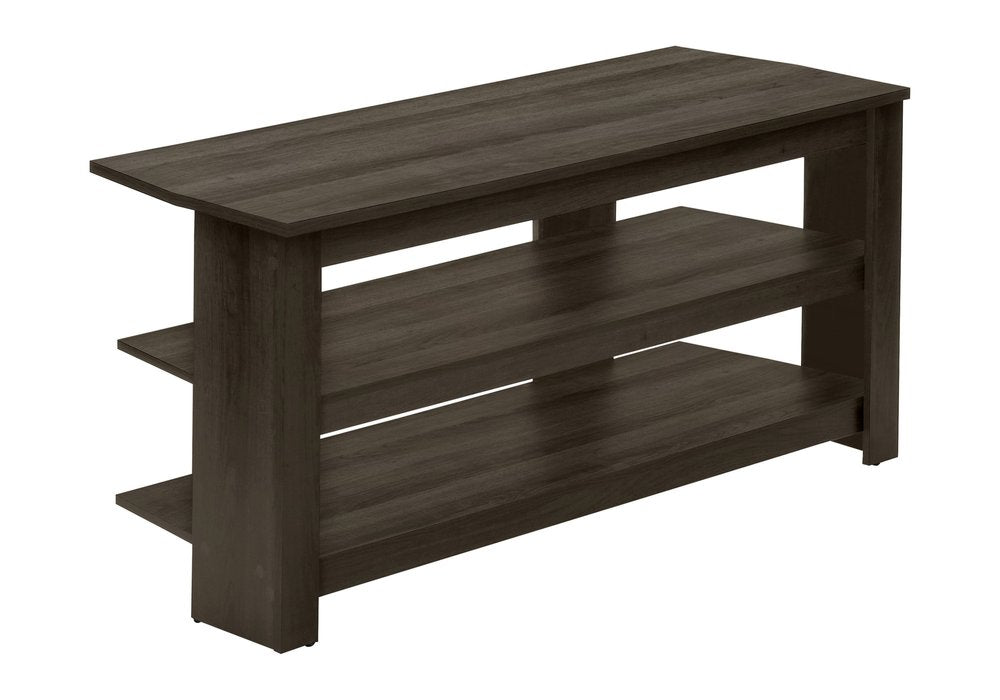42" Brown Wood Open Shelving TV Stand