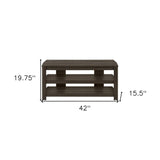 42" Brown Wood Open Shelving TV Stand