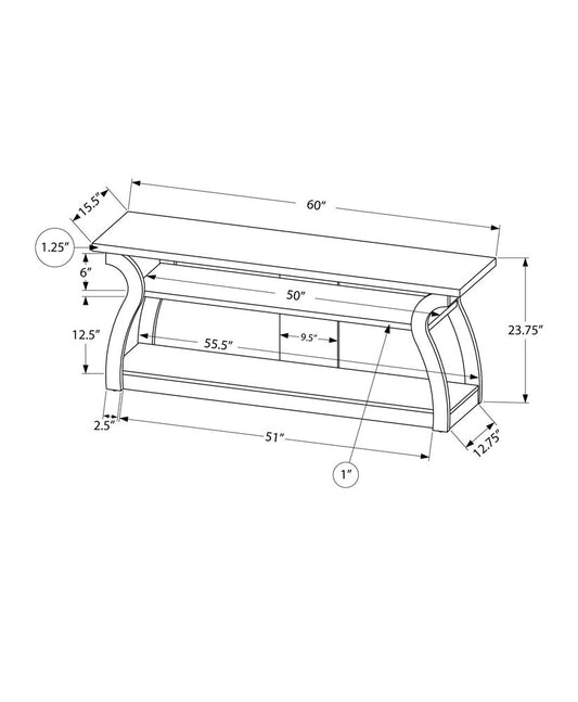 60" White Wood Open Shelving TV Stand