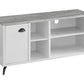 47" Gray And White Wood Enclosed and Open Storage TV Stand