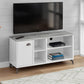 47" Gray And White Wood Enclosed and Open Storage TV Stand
