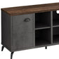 47" Brown And Gray Distressed Reclaimed Wood Enclosed and Open Storage TV Stand