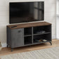47" Brown And Gray Distressed Reclaimed Wood Enclosed and Open Storage TV Stand