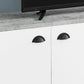 60" White Cabinet Enclosed Storage TV Stand