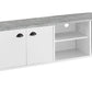 60" White Cabinet Enclosed Storage TV Stand