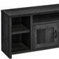 59" Black Cabinet Enclosed Storage TV Stand