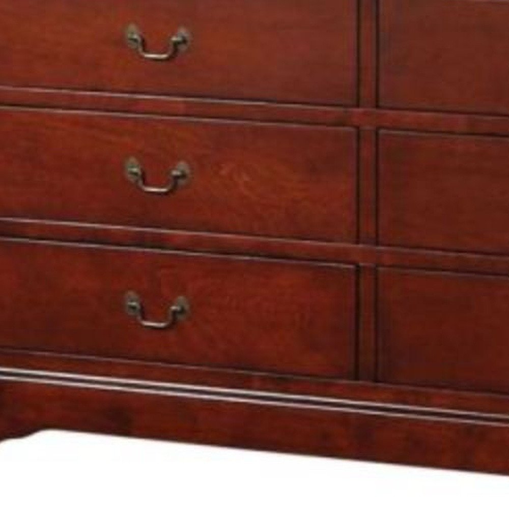 60" Black Solid and Manufactured Wood Six Drawer Double Dresser