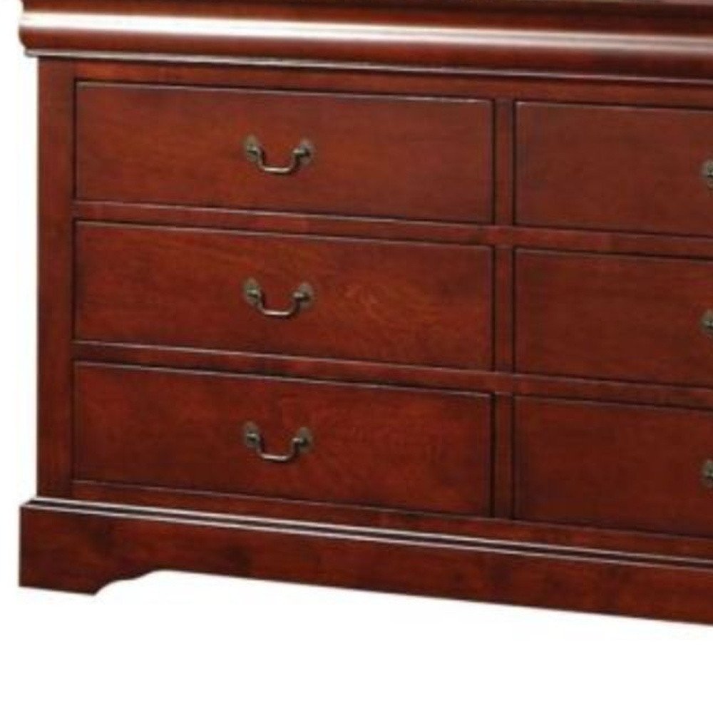 60" Black Solid and Manufactured Wood Six Drawer Double Dresser