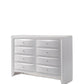 59" White Solid and Manufactured Wood Eight Drawer Double Dresser