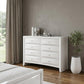 59" White Solid and Manufactured Wood Eight Drawer Double Dresser