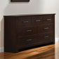 55" Mahogany Seven Drawer Double Dresser