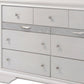 63" White Manufactured Wood Nine Drawer Triple Dresser