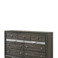 63" Black Manufactured Wood Nine Drawer Gentlemans Chest