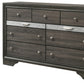 63" Black Manufactured Wood Nine Drawer Gentlemans Chest
