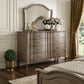 64" Taupe Solid and Manufactured Wood Eight Drawer Double Dresser