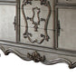 70" Platinum Carved Scrollwork Wood And Polyresin Five Drawer Triple Dresser