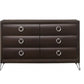 63" Merlot Solid and Manufactured Wood Six Drawer Double Dresser