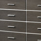 57" Gray Solid and Manufactured Wood Eight Drawer Double Dresser