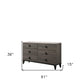 61" Gray Solid and Manufactured Wood Six Drawer Double Dresser
